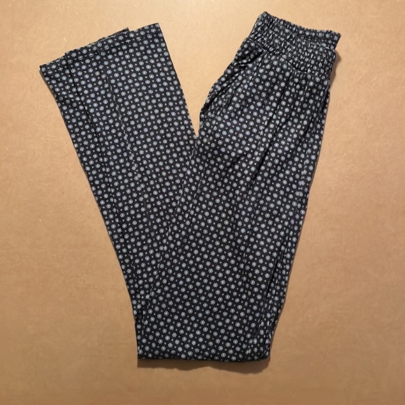 H&M Womens Black White Geometric High Rise Pants Lightweight Pockets (xs) - Picture 2 of 7